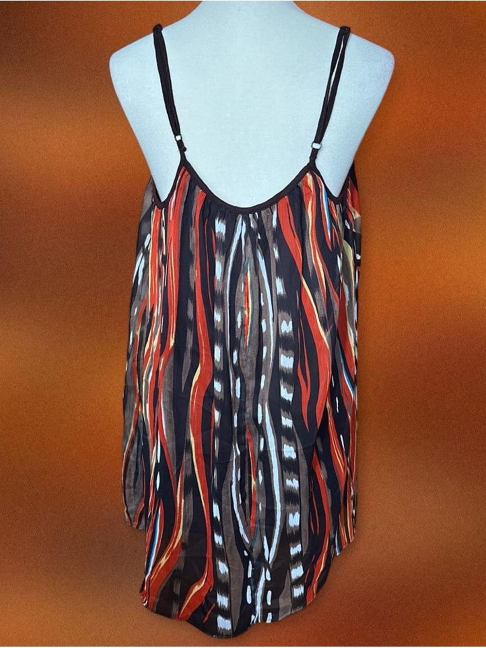 Multi-Color Striped Chain-Neck Blouse - Picture 2 of 2